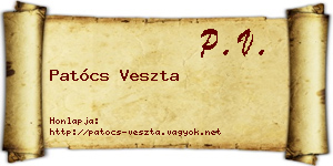 Patócs Veszta névjegykártya